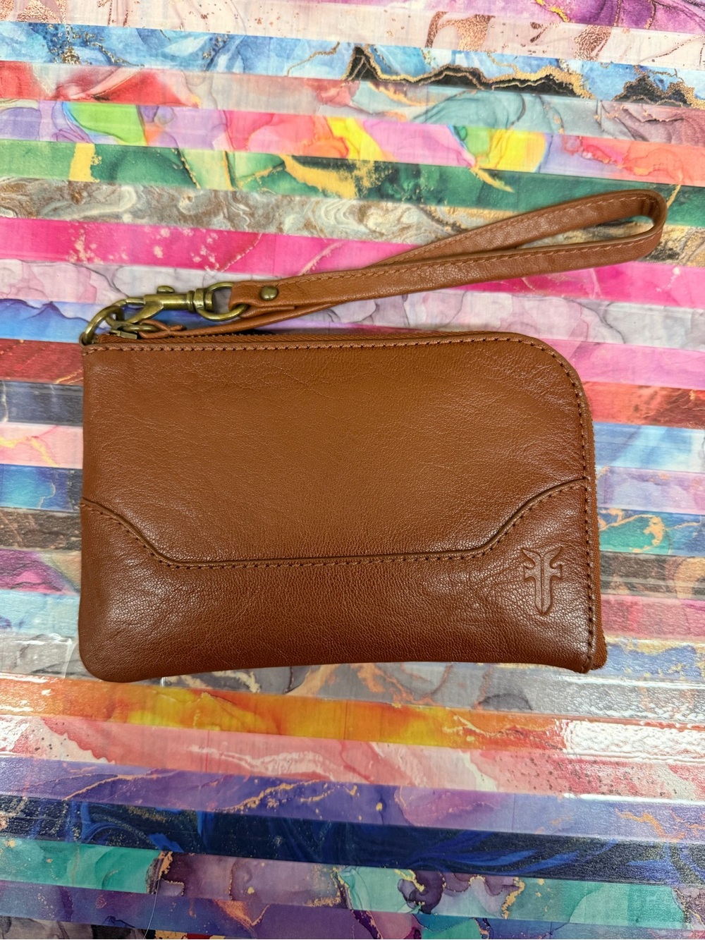 FRYE AND CO. Brown Leather Wristlet Wallet